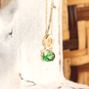 Half Bow Bale Tsavorite and Diamond Pendant and Chain