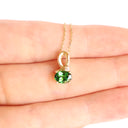 Half Bow Bale Tsavorite and Diamond Pendant and Chain