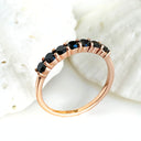 Black Diamond Rose Gold Half Eternity Stacking Ring