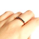 Half Eternity Rose Gold Black Diamond Stacking Ring
