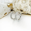 Half Eternity White Diamond White Gold Huggie Earrings