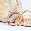 Heavenly Diamond Halo With Black Diamond Highlight Rose Gold Pendant
