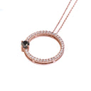 Heavenly Diamond Halo With Black Diamond Highlight Rose Gold Pendant
