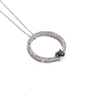Heavenly Diamond Halo With Black Diamond Highlight White Gold Pendant