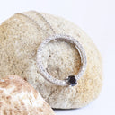 Black and White Diamond Halo pendant