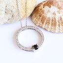 Black and White Diamond Halo pendant