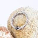 Black and White Diamond Halo pendant