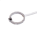 Heavenly Diamond Halo With Black Diamond Highlight White Gold Pendant