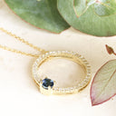 Sapphire and Diamond Yellow Gold Pendant
