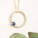Sapphire and Diamond Yellow Gold Pendant