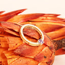 Heavenly Diamond Halo With Tanzanite Highlight Yellow Gold Pendant