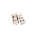Heavenly Trilogy White Diamond White Gold Bar Earrings