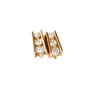 Heavenly Trilogy White Diamond and Yellow Gold Bar Earrings