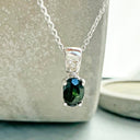 Green tourmaline and Diamond Pendant