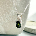 Green tourmaline and Diamond Pendant