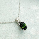 Green tourmaline and Diamond Pendant