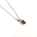 Hidden Delight Green Tourmaline and Diamond White Gold Pendant