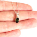 Hidden Delight Green Tourmaline and Diamond White Gold Pendant