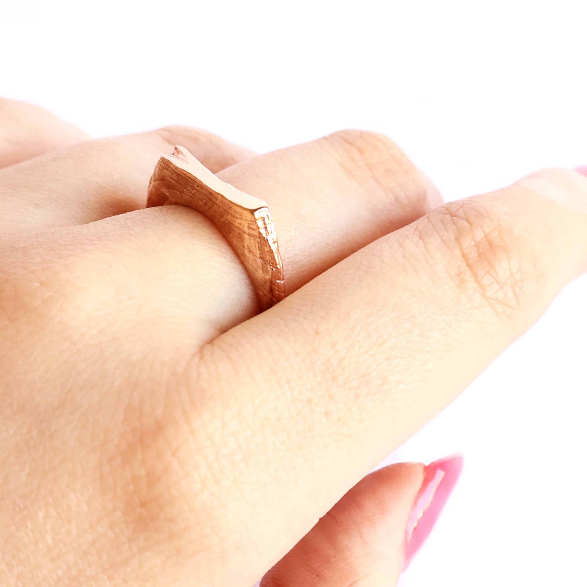 Hidden Summit Table Mountain Stacking Ring in Rose Gold - Afrogem Jewellers