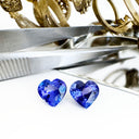 Tanzanite - blue/VIOLET Heart Cut Pair - 2.38ct