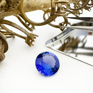 Tanzanite - violet/BLUE Round Cut - 5.13ct