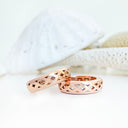 Luscious Double Band Half Eternity White Diamond Rose Gold Huggie Earrings