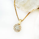 Vintage Inspired Floral White Diamond Yellow Gold Pendant
