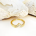 Seven Diamond Crown Yellow Gold Ring