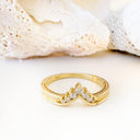 Seven Diamond Crown Yellow Gold Ring