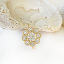 Vintage Inspired Floral White Diamond Yellow Gold Ring
