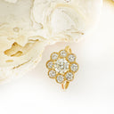 Vintage Inspired Floral White Diamond Yellow Gold Ring