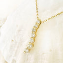 Subtle S Curve Double Claw Petite Diamond Pendant