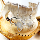 Map of Africa Silver Protea Drop Earrings