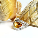 Looped Double Band Pear Cut Citrine Ring