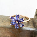 Delightful Pear Cut Rose Gold Flower Ring