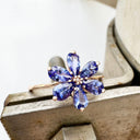 Delightful Pear Cut Rose Gold Flower Ring