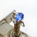 Princess Vibes Oval Cut Tanzanite With Diamond Shoulder Highlight Ring