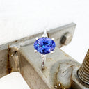 Princess Vibes Oval Cut Tanzanite With Diamond Shoulder Highlight Ring