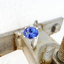 Princess Vibes Oval Cut Tanzanite With Diamond Shoulder Highlight Ring