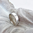 Elegant White Gold Channel Set Three Diamond Stripe Ring