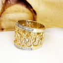 Golden People of Africa Eternity Ring with Diamond Borders