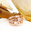Big 5 Relief Ring with Rose Gold Borders