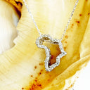 Diamond Studded 9-carat White Gold Africa Pendant