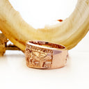 Big 5 Relief Ring with White Diamond Borders in Rose Gold