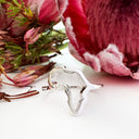 Silver Africa Map Outline Ring