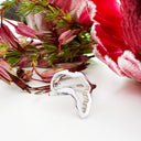 Silver Africa Map Outline Ring