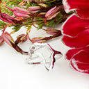 Silver Africa Map Outline Ring