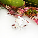Split Shank Silver Africa Map Ring
