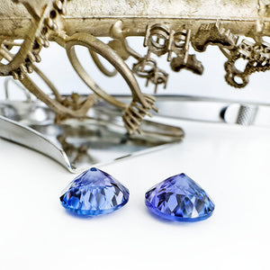 Tanzanite - blue/VIOLET Round Cut Pair - 5.72ct