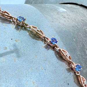 Playful Tanzanite and Diamond Rose Gold Bracelet